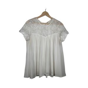 Show Me Your Mumu "Nashville" Top in white Elegant White Lace MEDIUM 074